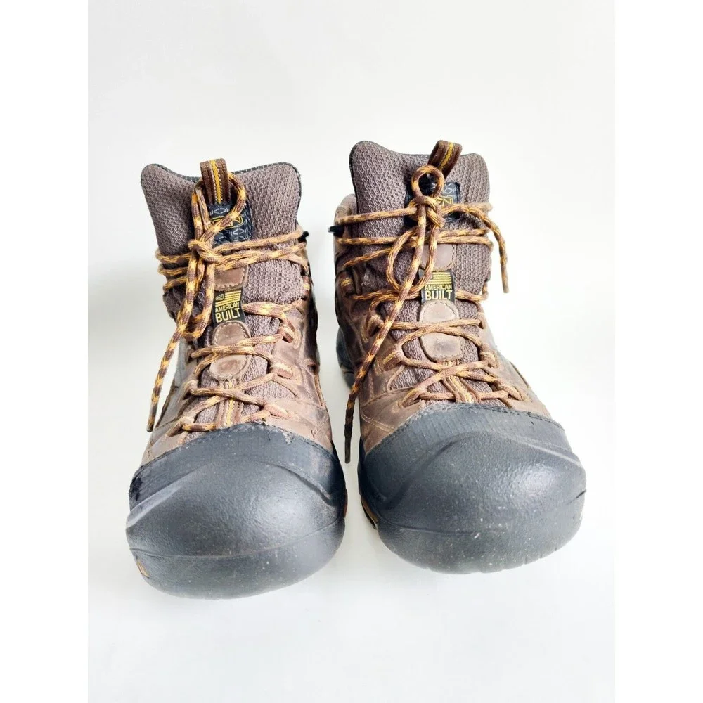 Keen Utility Braddock Hiking Boots Brown Mens 9 D Dry Waterproof Rubber USA Made